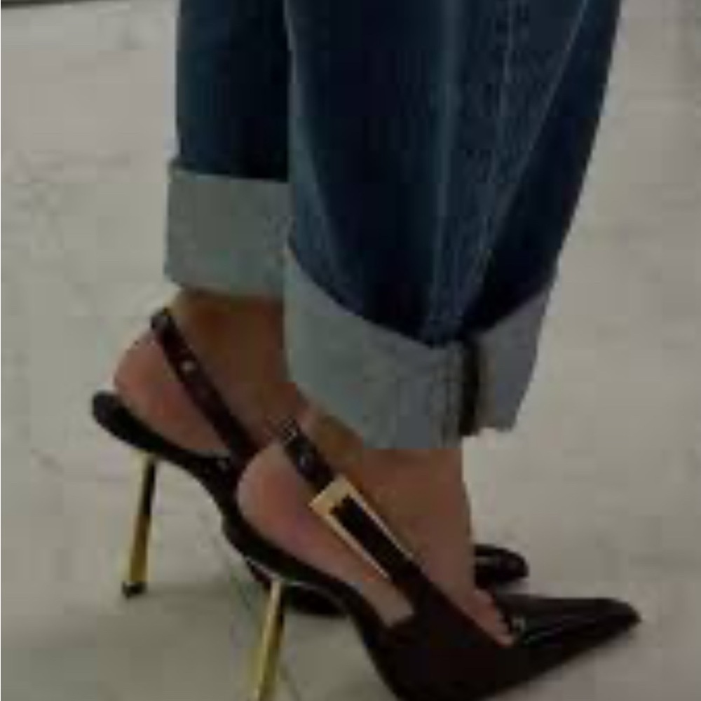 Schutz Brown Patent Leather Slingback Heels - Picture 2 of 3